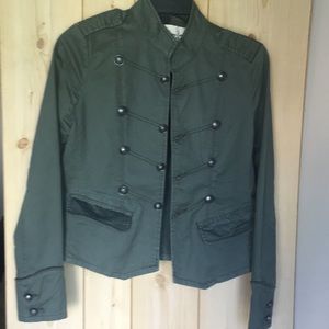 Army green/lighter olive green button-up jacket